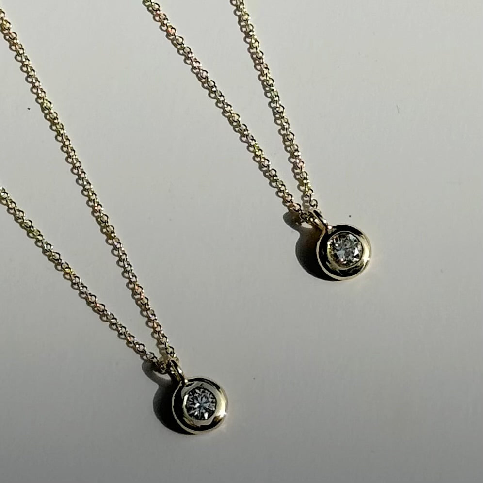 Gold Diamond Donut Necklace - atua-studio