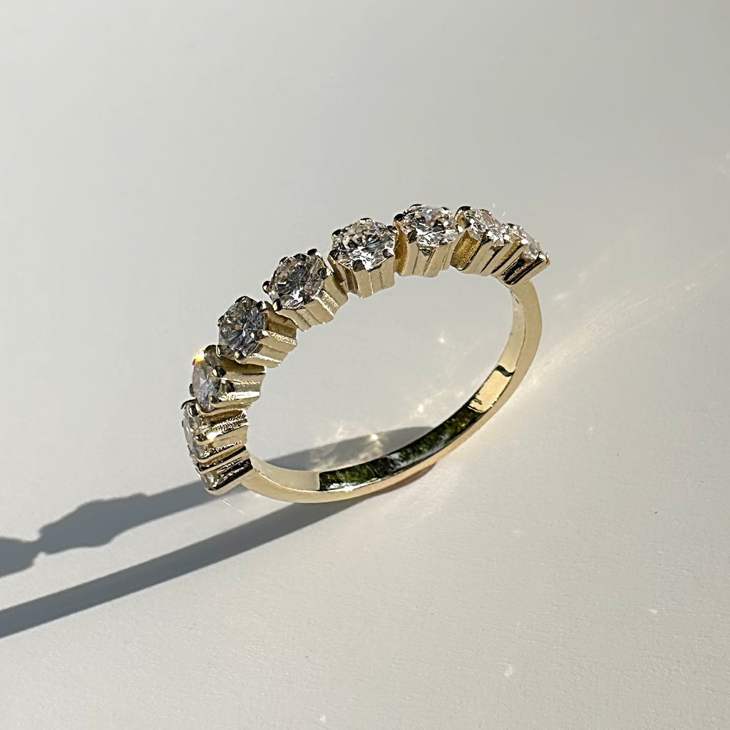 Gold Crown Half Eternity Ring - atua-studio