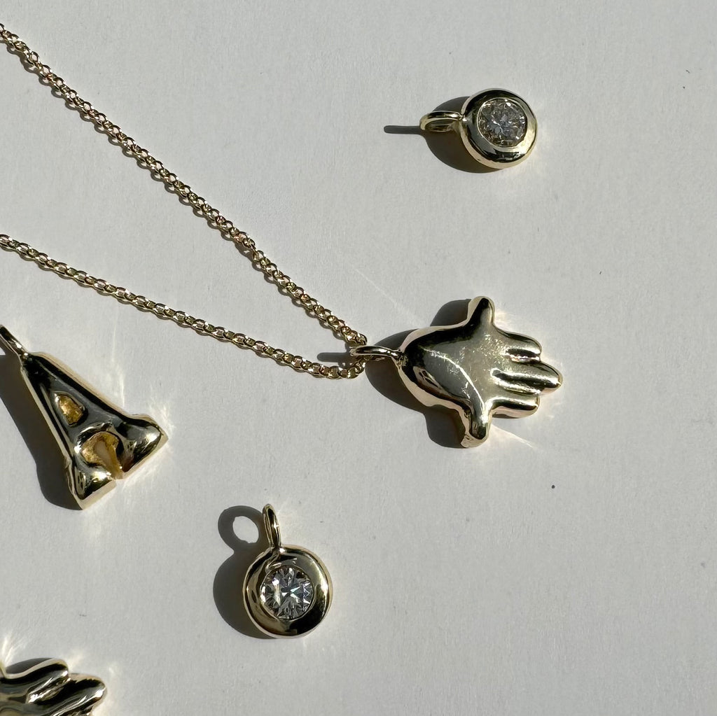 Gold Diamond Donut Necklace - atua-studio